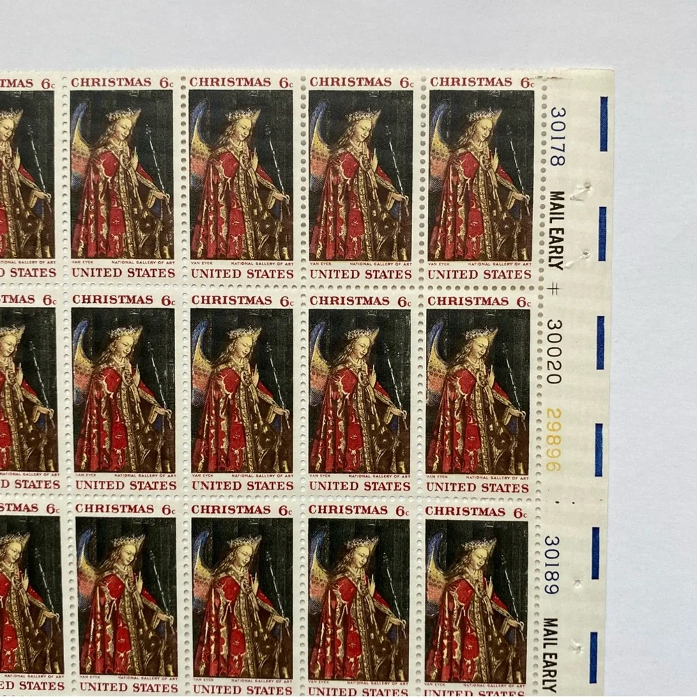 Christmas Stamp 1968 Van Eyck National Gallery of Art 6 Cent Sheet of 50 Mint